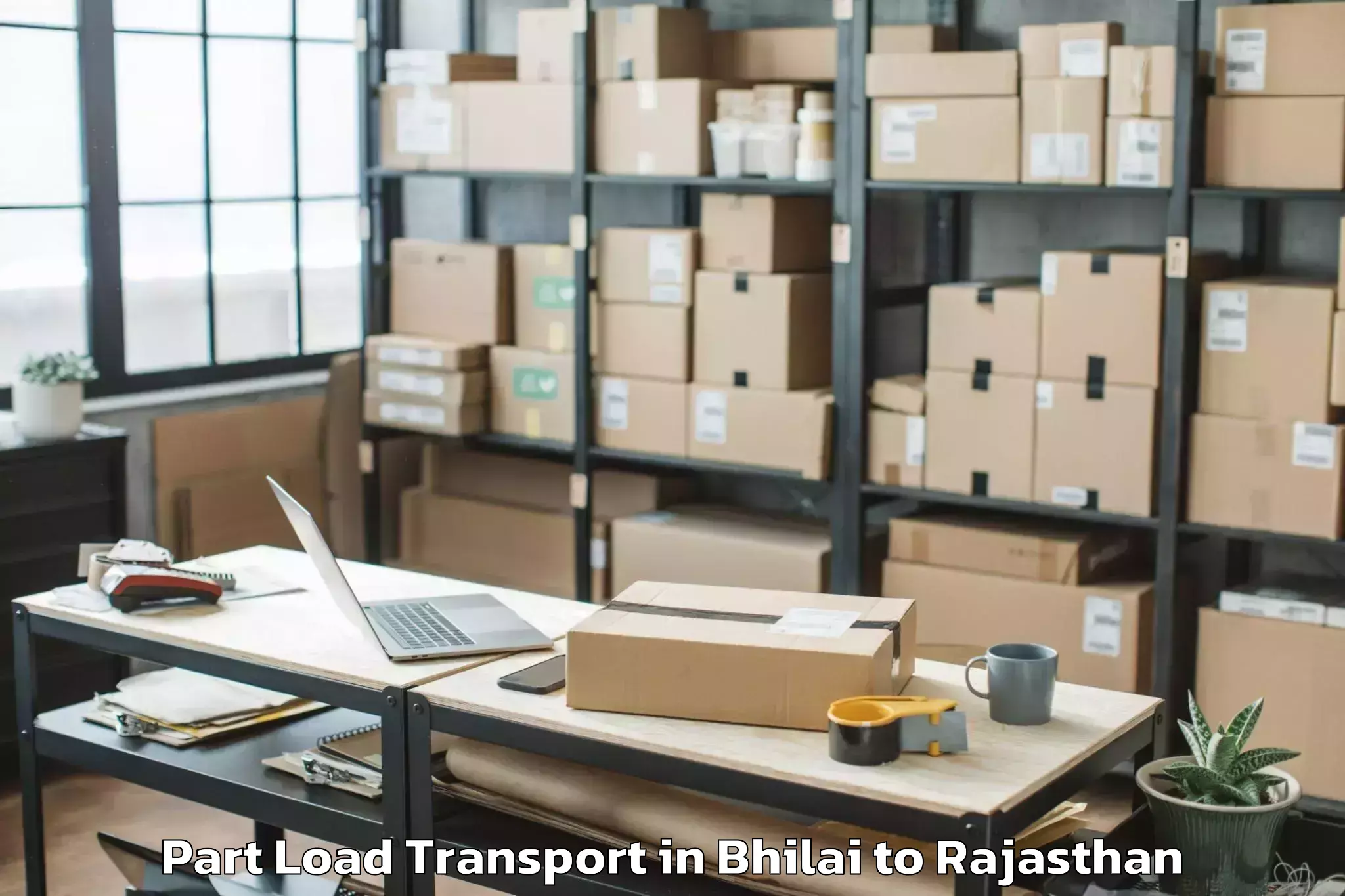 Professional Bhilai to Madhav University Pindwara Part Load Transport